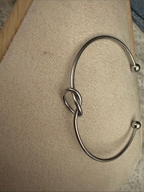 Classic Knot Open Cuff Bracelet - Silver